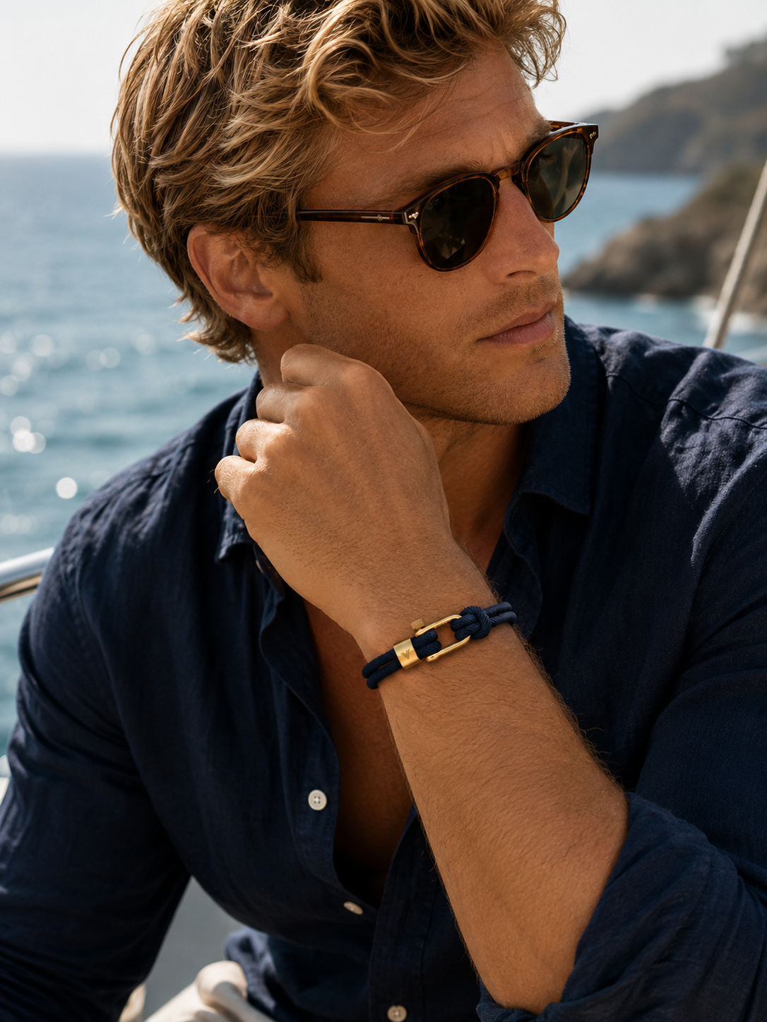 Atlantic Gold Rope Shackle Bracelet
