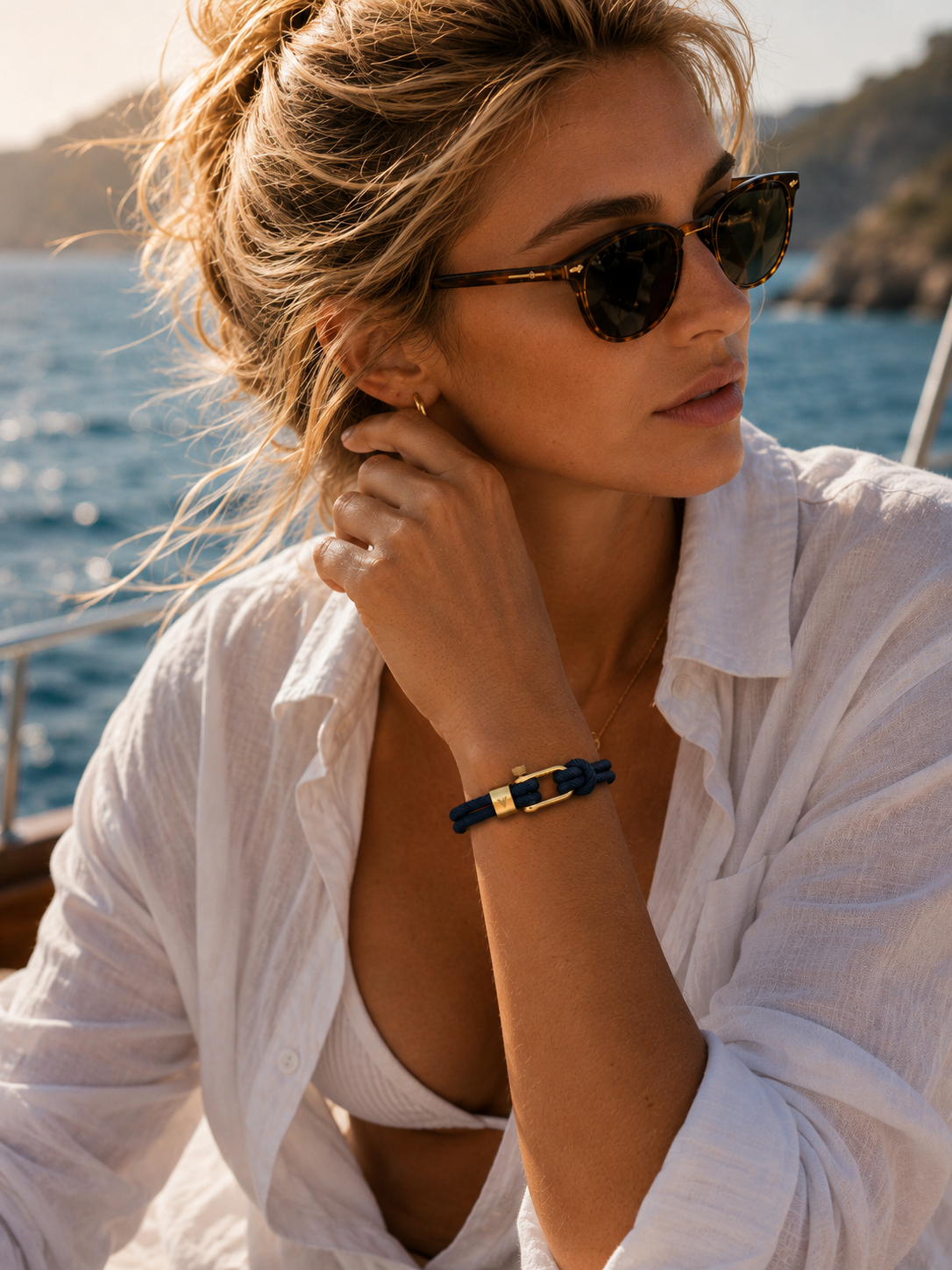 Atlantic Gold Rope Shackle Bracelet