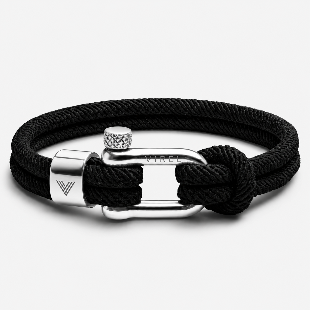 VIREL™ Midnight Steel Rope Shackle Bracelet