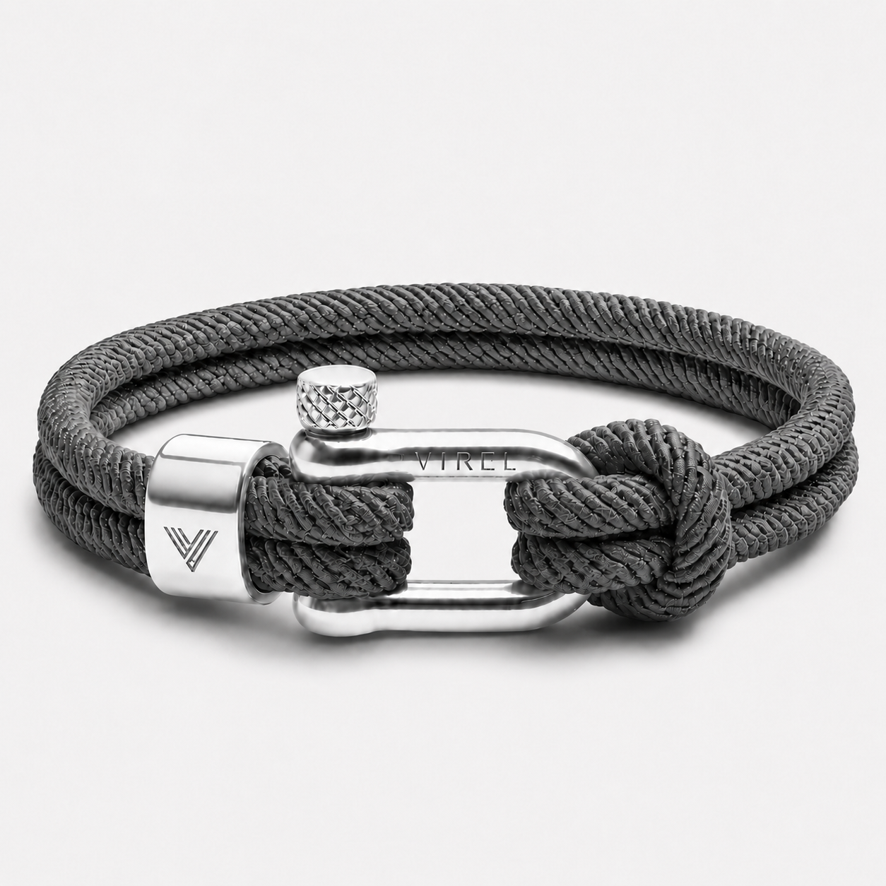 VIREL™ Coastal Silver Rope Shackle Bracelet