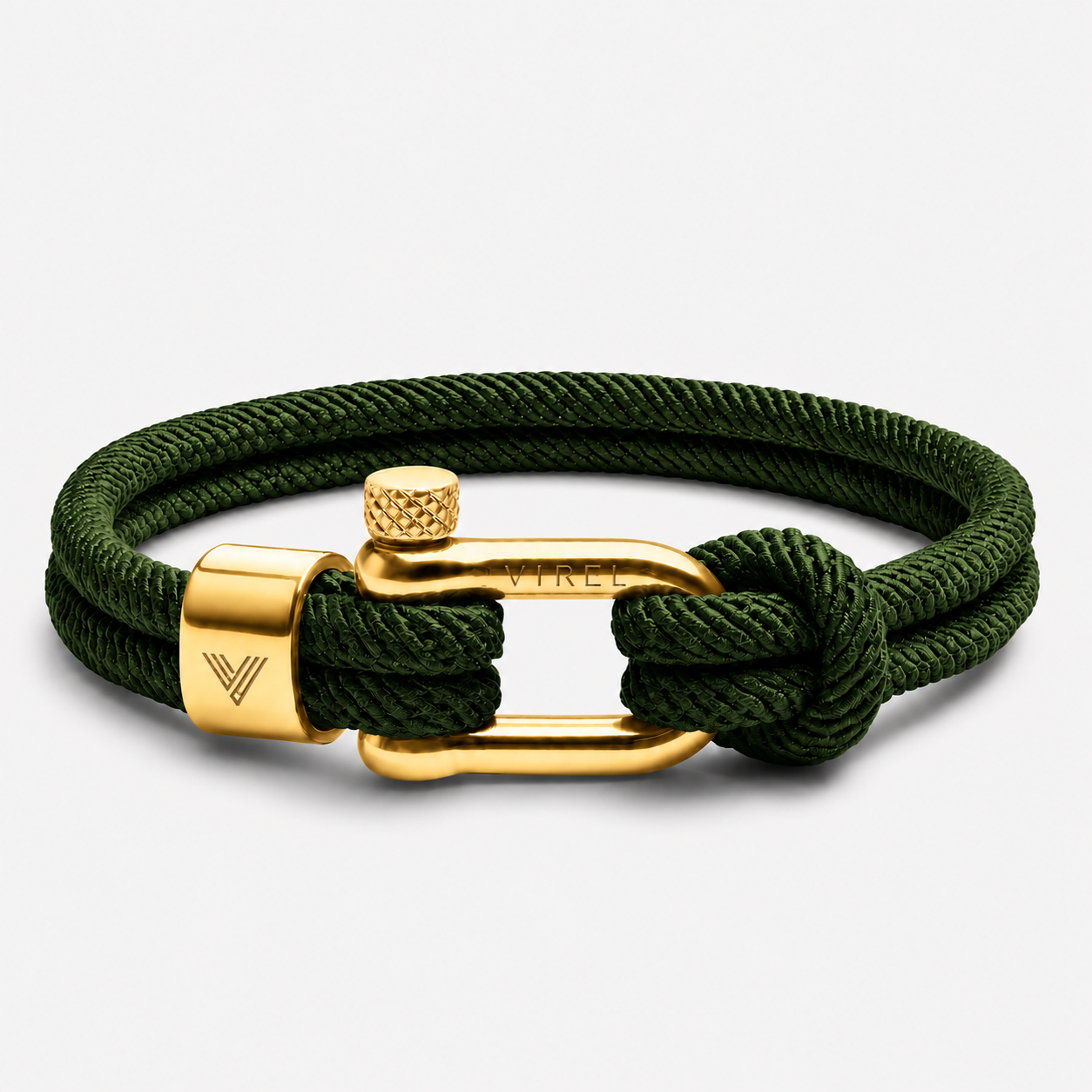 VIREL™ Evergreen Gold Rope Shackle Bracelet