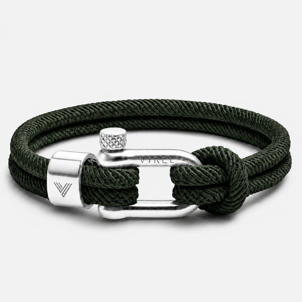 VIREL™ Evergreen Steel Rope Shackle Bracelet