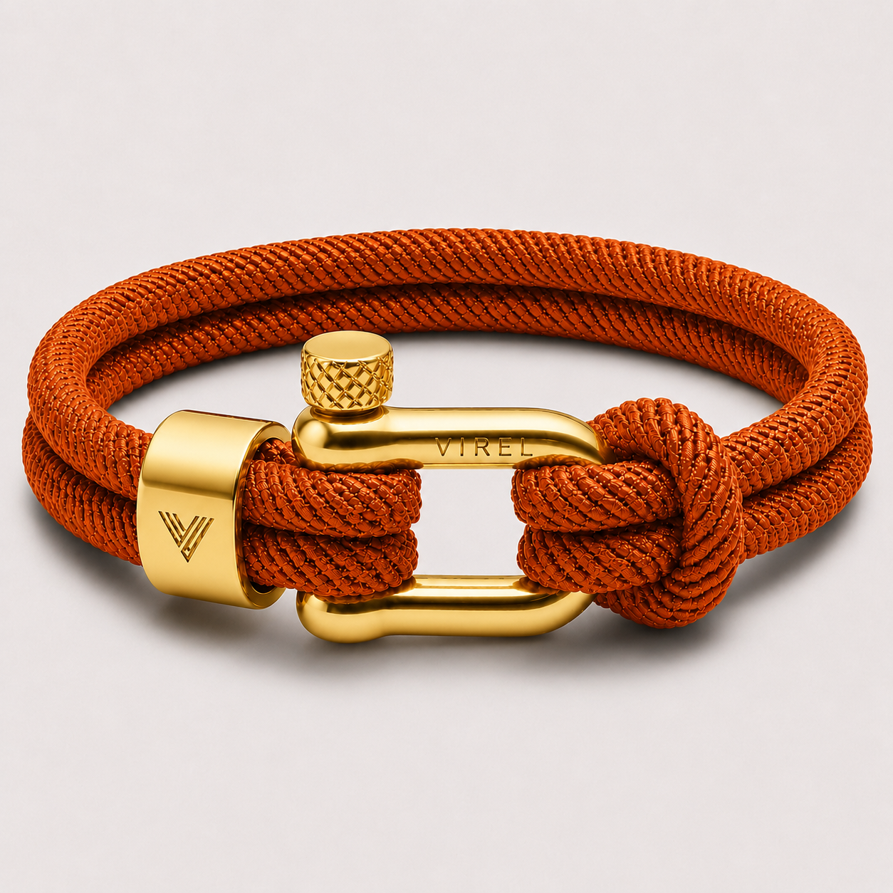 VIREL™ Burnt Orange Rope Shackle Bracelet