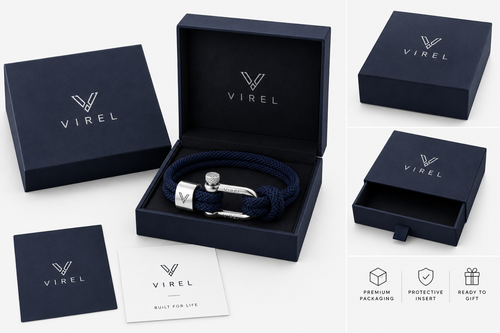 VIREL™ Atlantic Silver Rope Shackle Bracelet