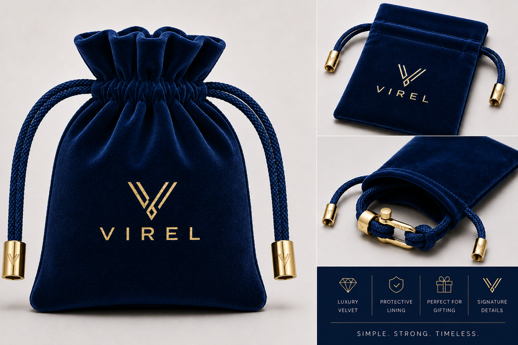 VIREL™ ocean Blue Gold Rope Shackle Bracelet