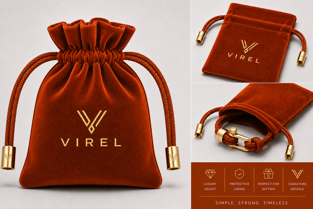 VIREL™ Burnt Orange Silver Rope Shackle Bracelet