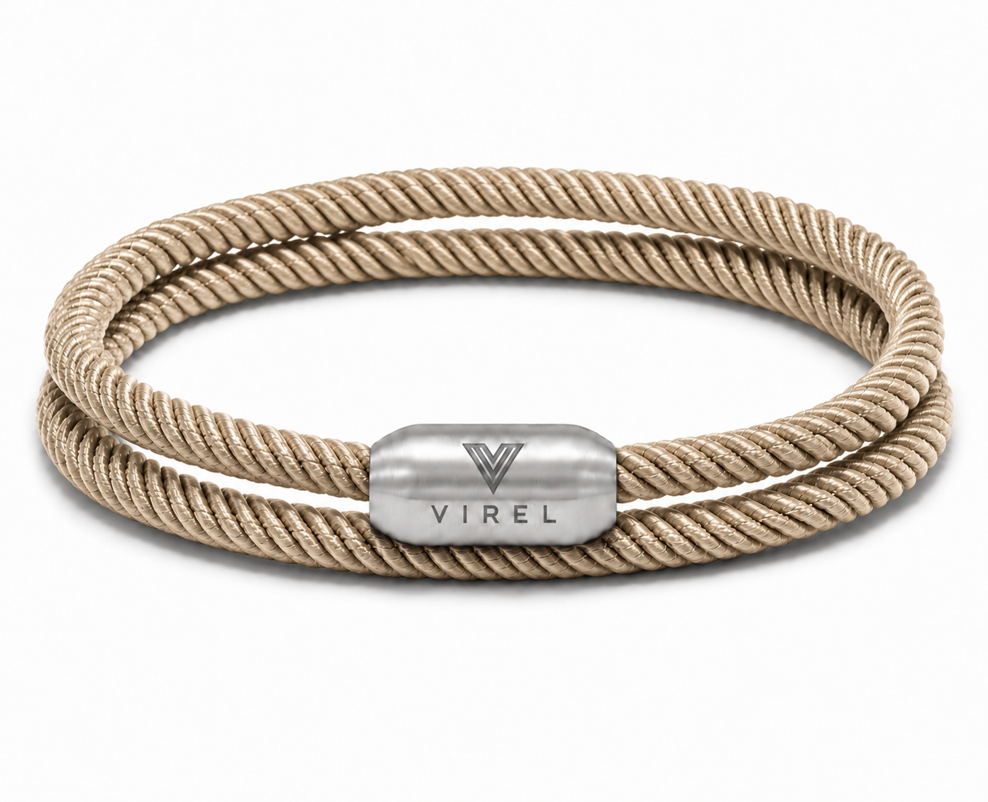 VIREL™ Dune Beige Double-Wrap Rope Bracelet
