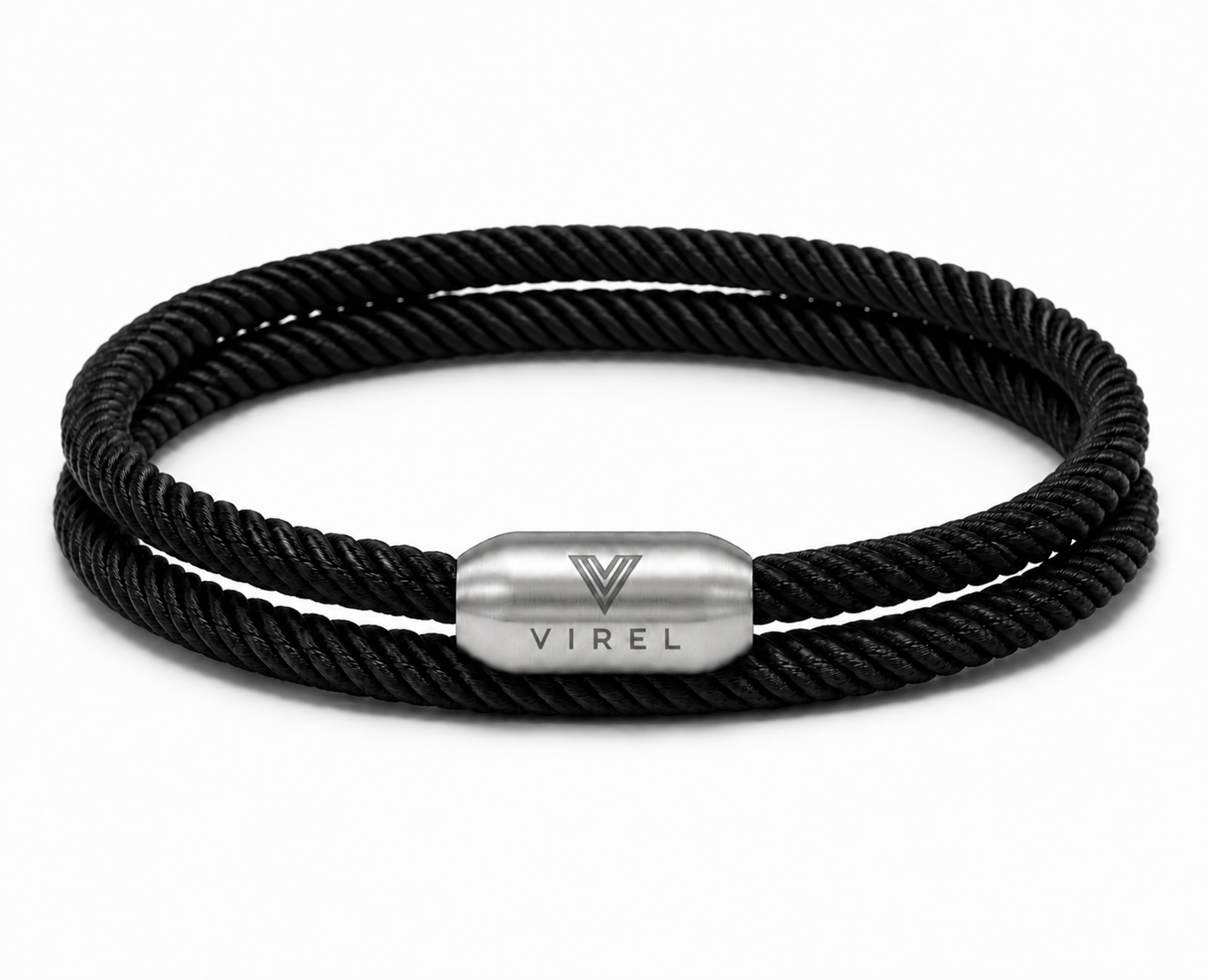 VIREL™ Onyx Black Double-Wrap Rope Bracelet