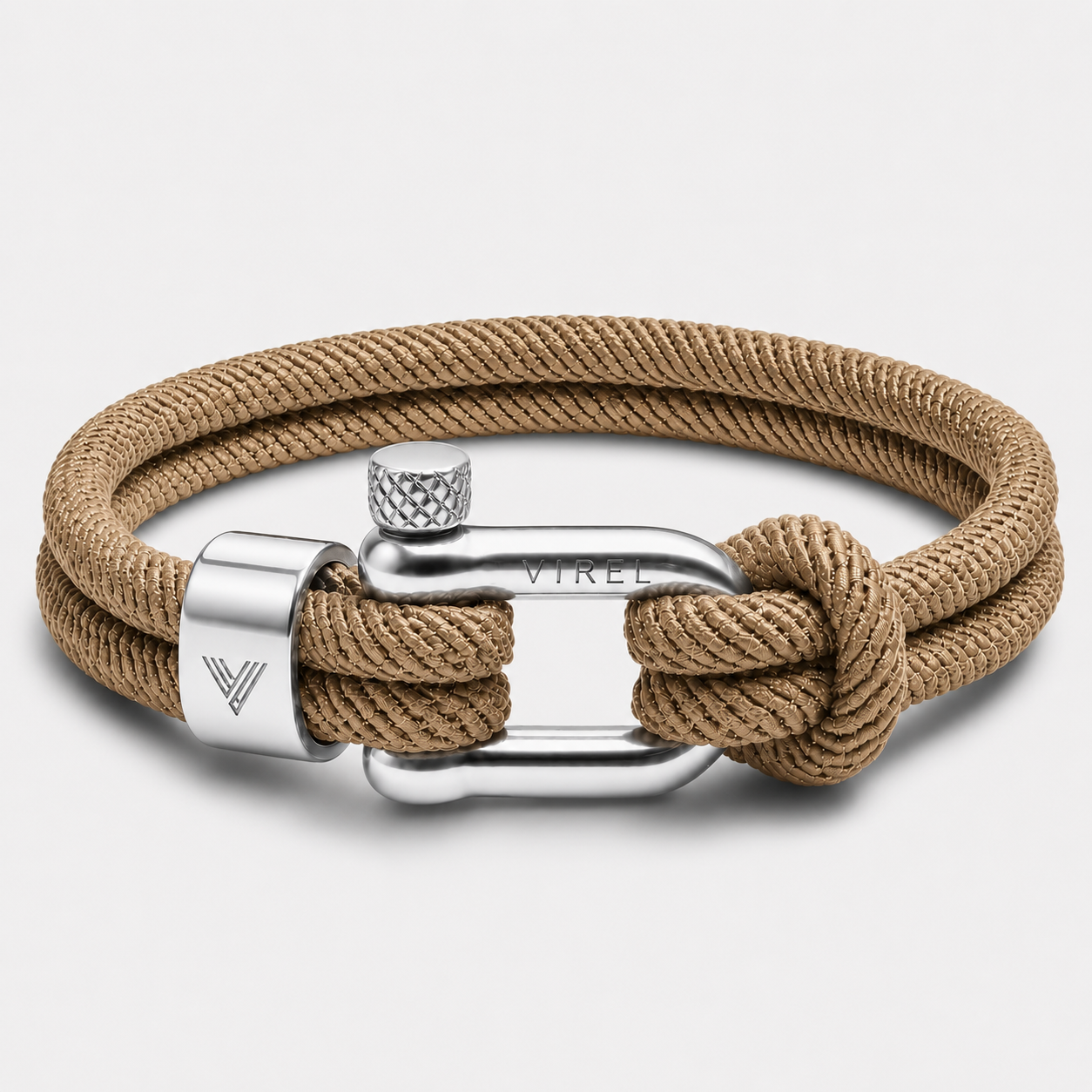 VIREL™ Coastal Silver Rope Shackle Bracelet