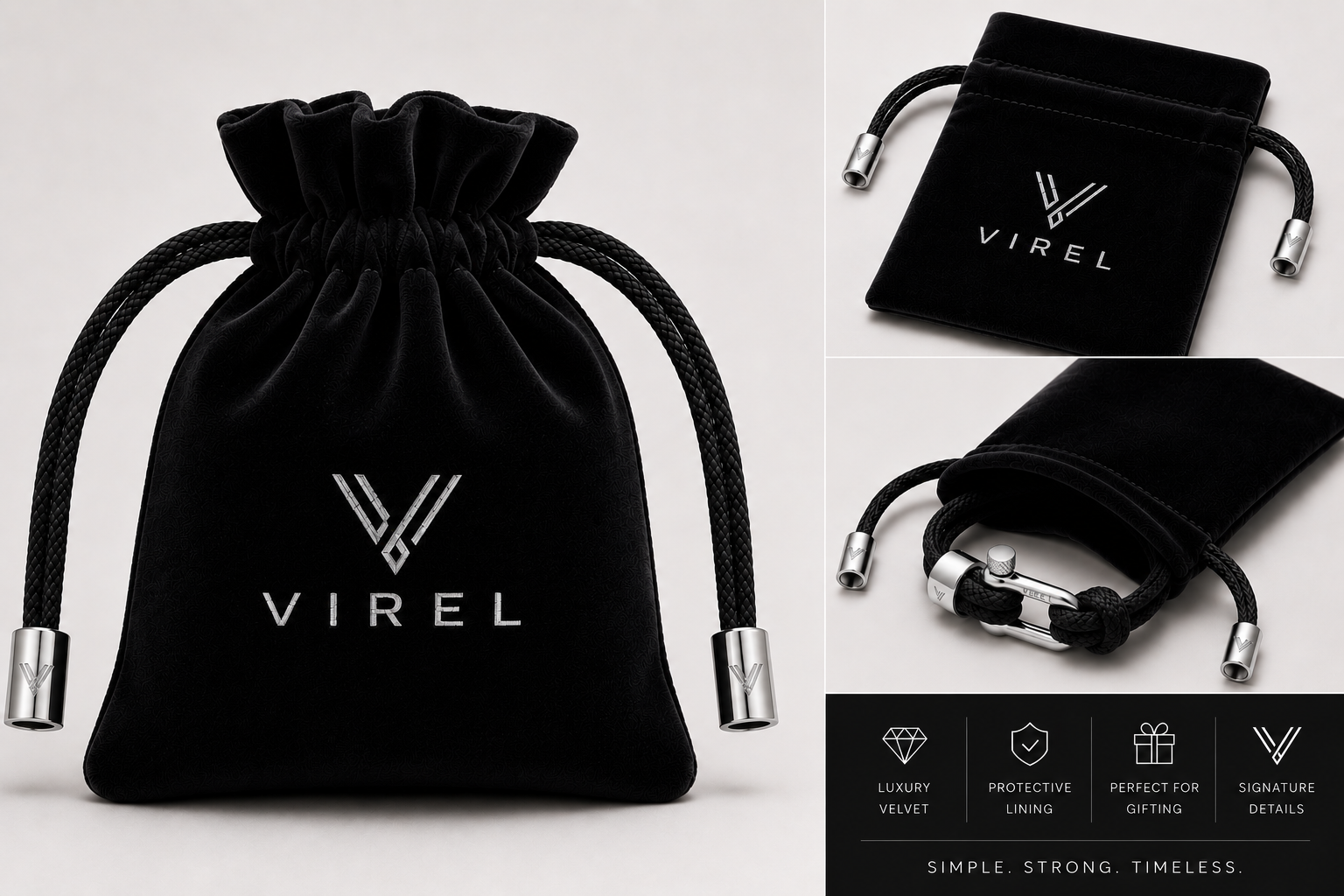 VIREL™ Midnight Gold Rope Shackle Bracelet