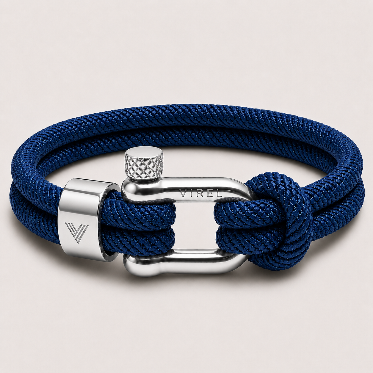 VIREL™ ocean Blue Silver Rope Shackle Bracelet