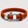 VIREL™ Burnt Orange Silver Rope Shackle Bracelet